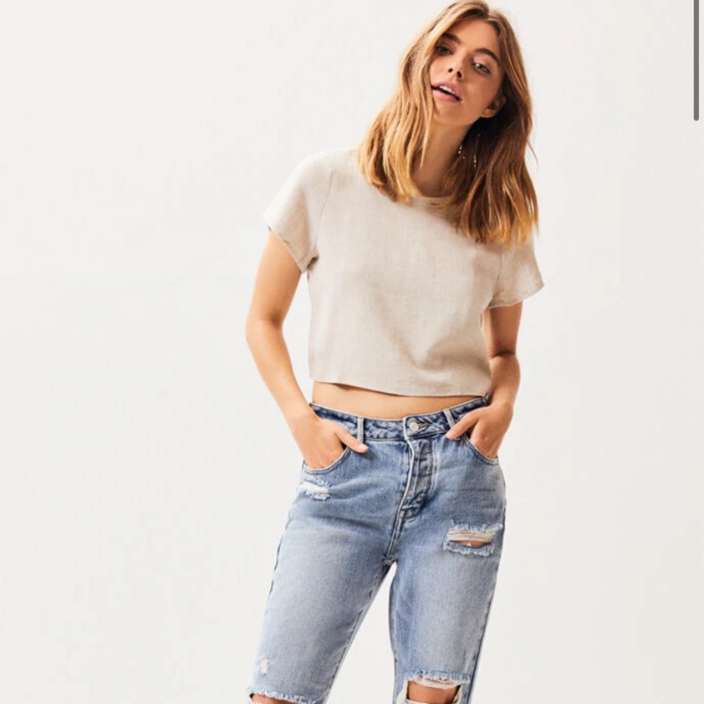PacSun Cream Short Sleeve Shirt